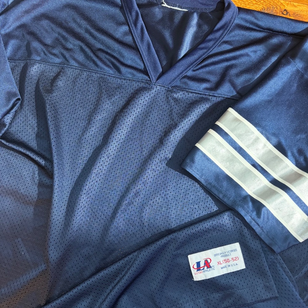 Vintage Logo Athletic Football Jersey Men XL Blue Mesh Dallas Cowboys Color USA